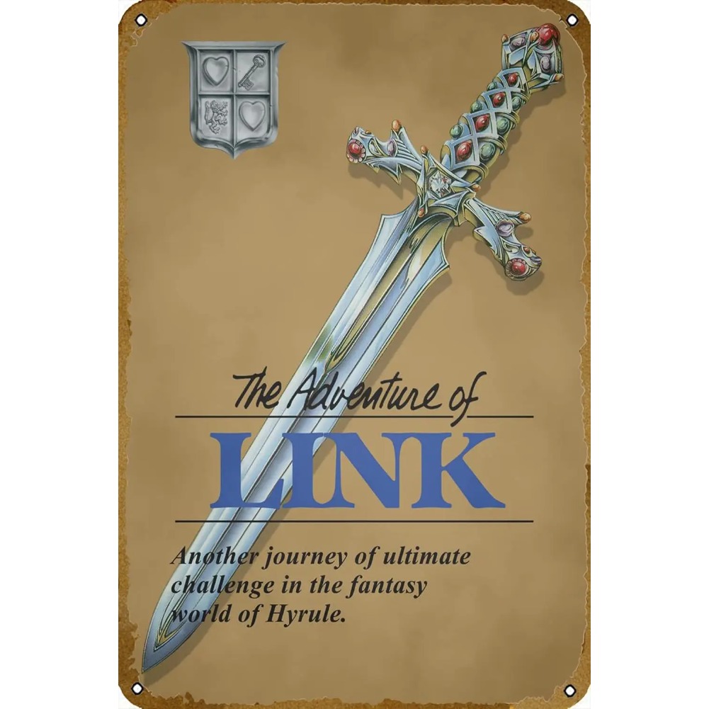 Gaming Accessories Wall - 2 Adventure Of Link Retro Metalowy