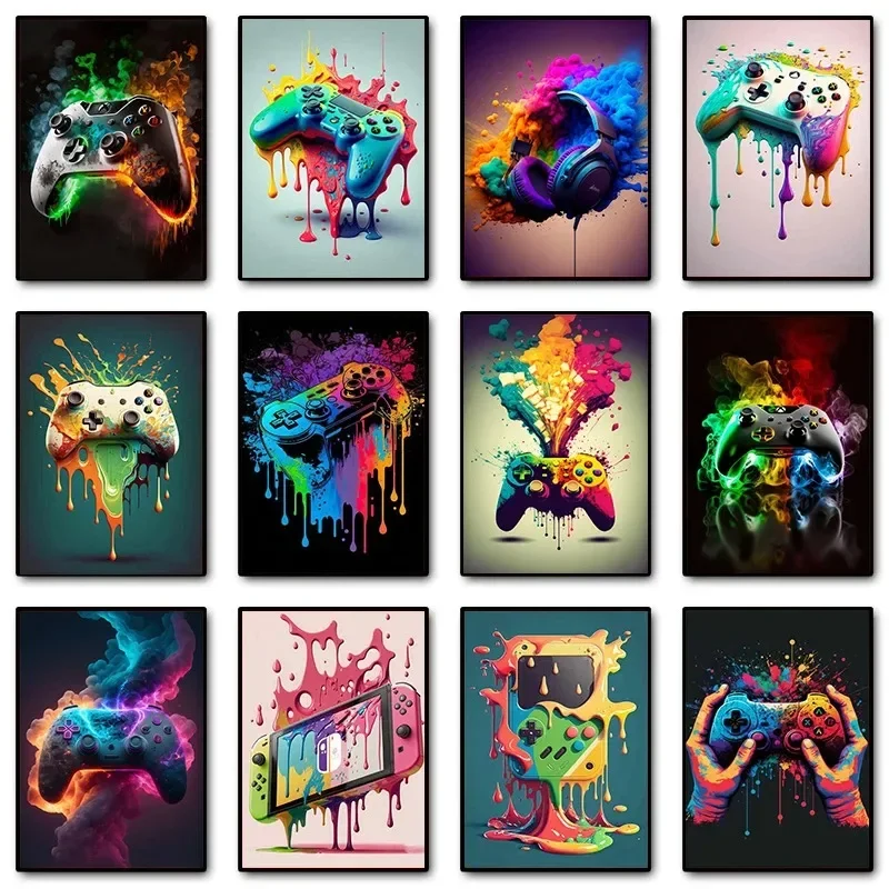 Gaming Accessories Wall - Kolorowy Pop Art Kontroler do Gier