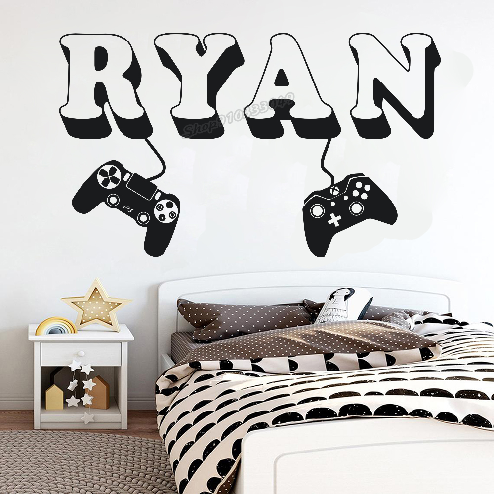 Gaming Accessories Wall - Naklejka ścienna dla graczy Nazwa niestandardowa